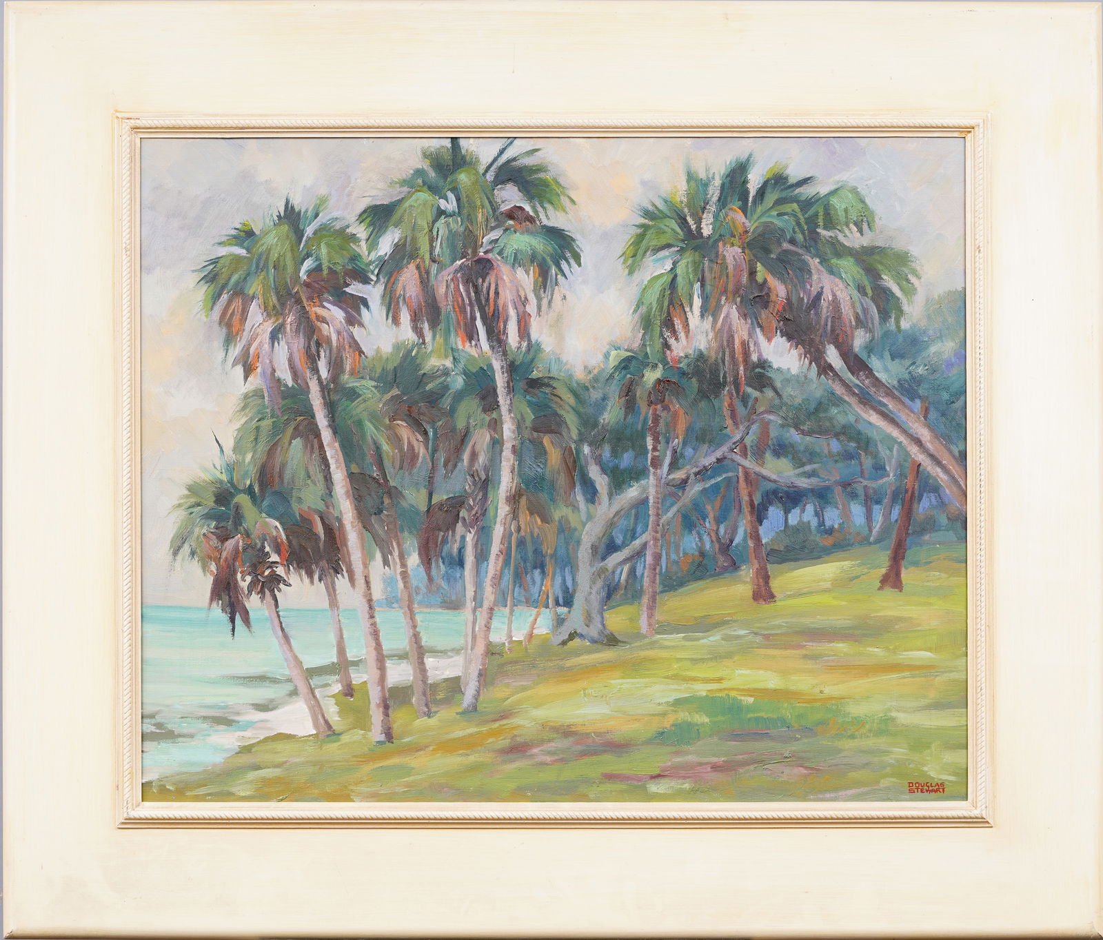Douglas Stewart Rare Sarasota Florida Crawford's Beach Antique American Impressionist Oil Painting (1 of 6)