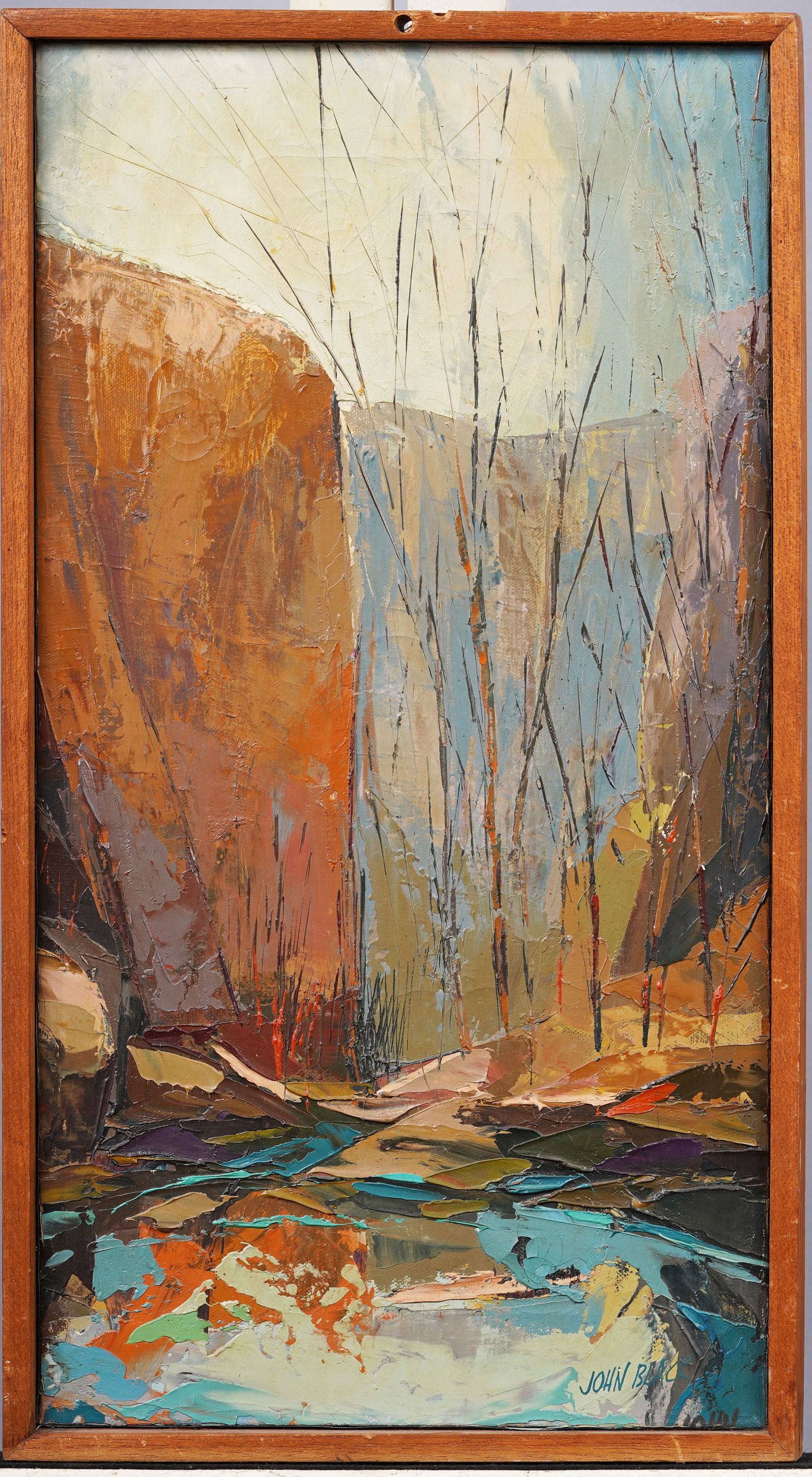 John Black Listed Vintage American School Framed Cubist Abstract Signed Original Oil Painting (1 of 6)