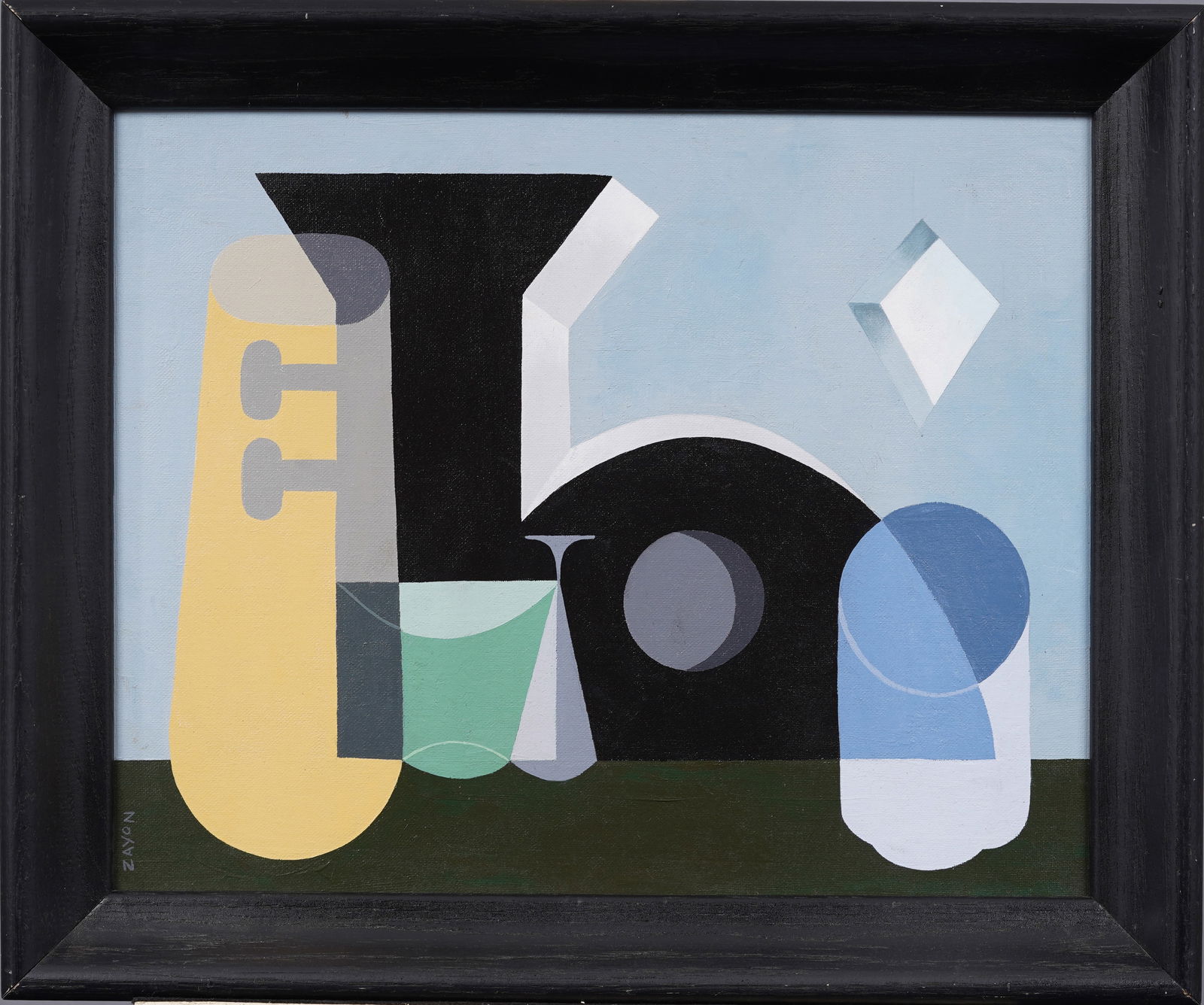 Seymour Zayon (B.1930) Vintage American Modernist Abstract Framed Signed Oil Painting (1 of 5)