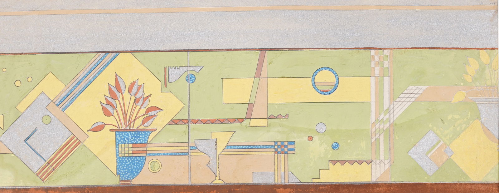 Rolph Scarlett (1889 - 1984) Antique American Abstract Surrealist Interior Gouache Painting (1 of 7)