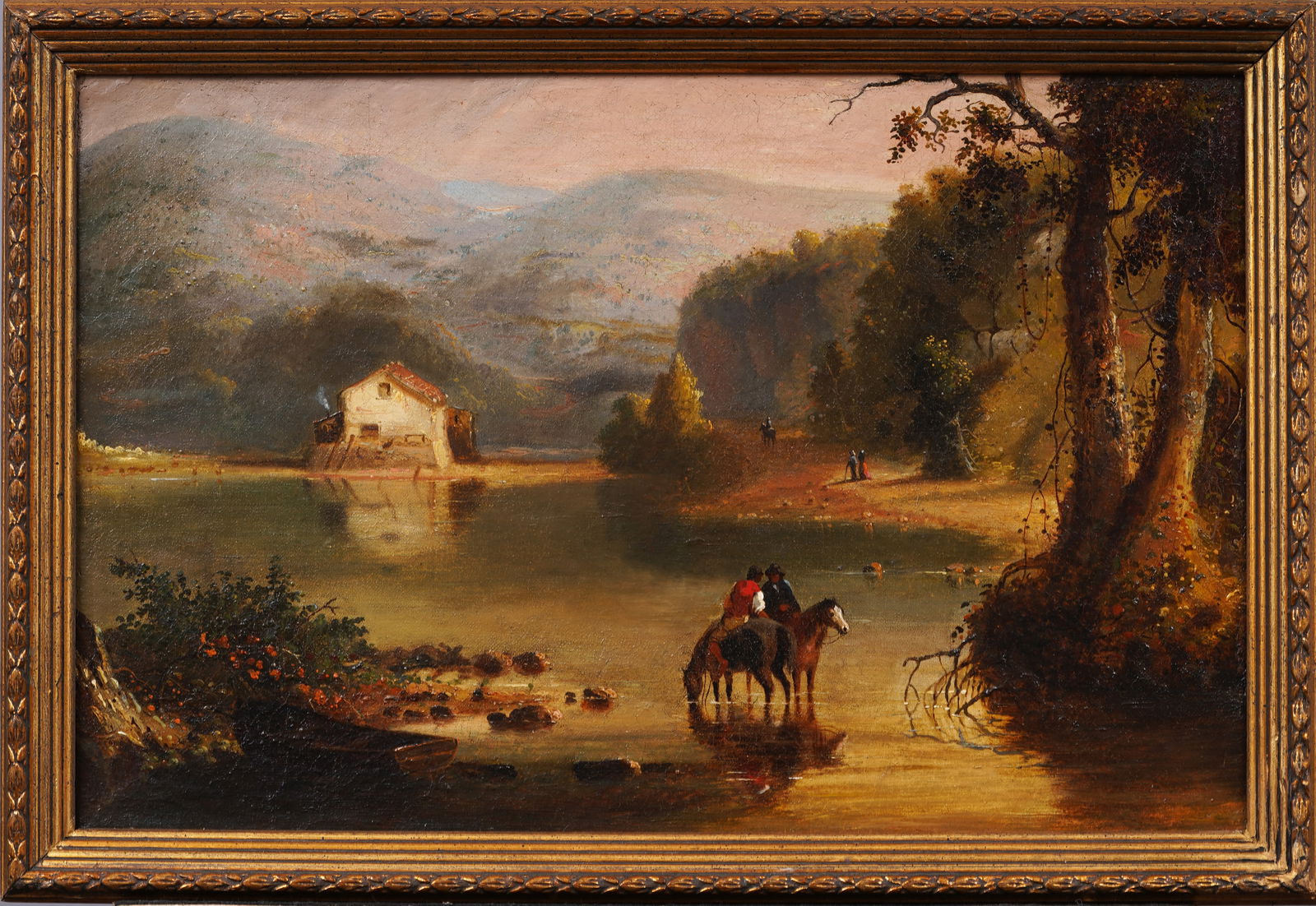 Martling Pond Staten Island Antique American Original Hudson River School Landscape EARLY Painting (1 of 7)