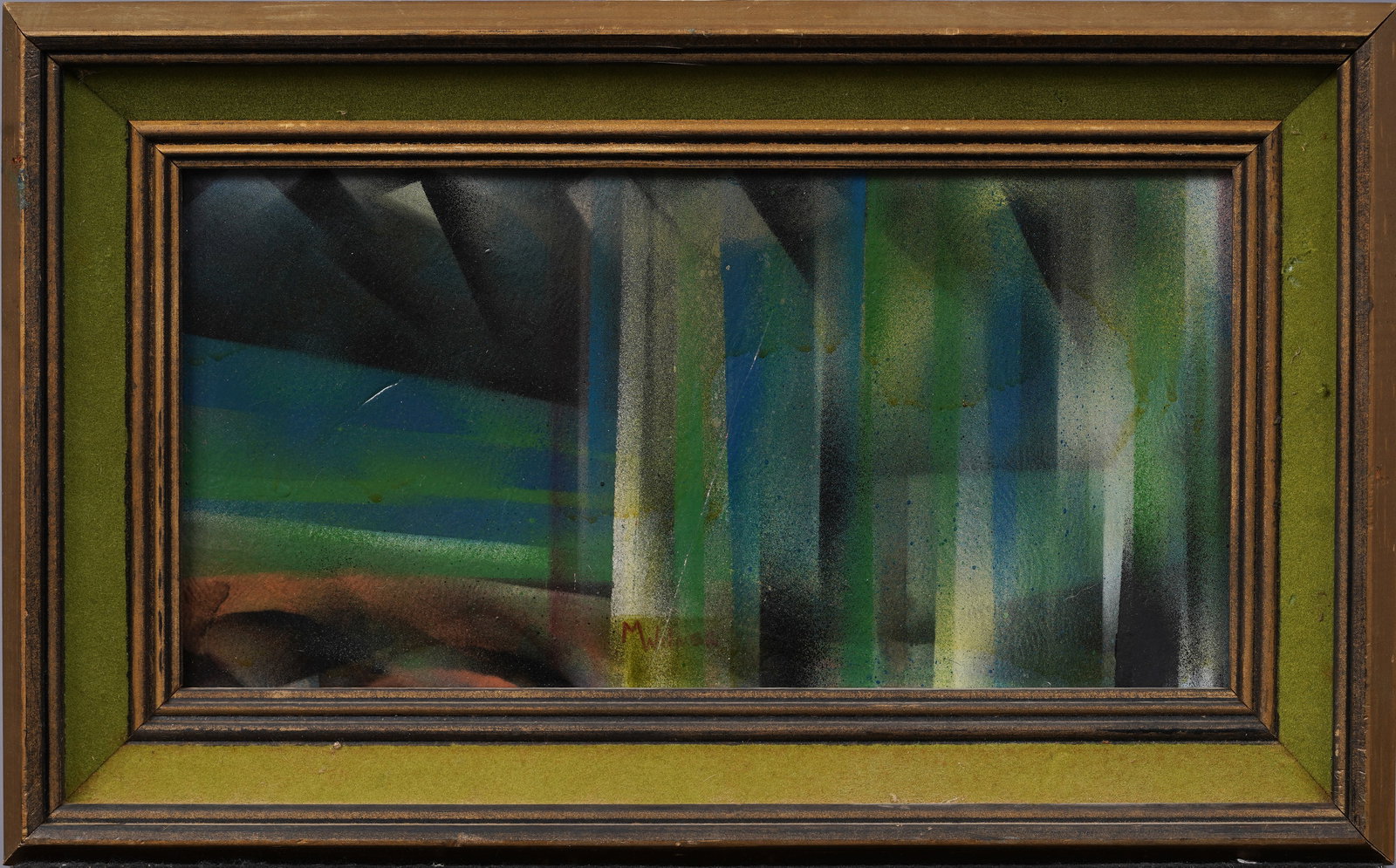 Marie Wilner (B.1910) Antique American Rayonist Abstract Mid Century Framed Modern Oil Painting: Antique American modernist oil painting by Marie Wilner (Born 1910). Oil on board. Signed. Framed. Measuring 11 by 18 inches overall and 7 by 14 painting alone. Artist Bio: Marie Wilner was born in 19