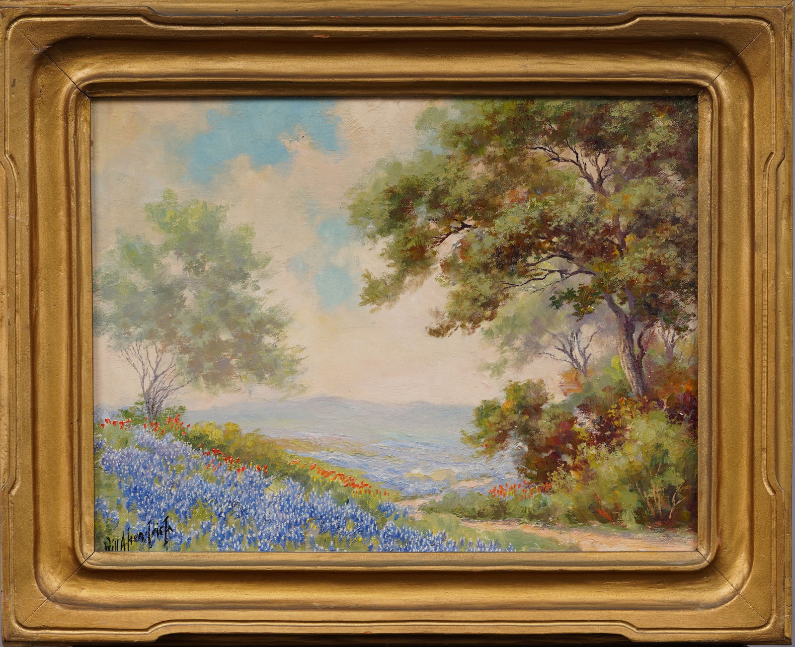 William Abernathy Kendrick (1889 - 1969) Antique American Texas Bluebonnet Landscape Oil Painting (1 of 7)