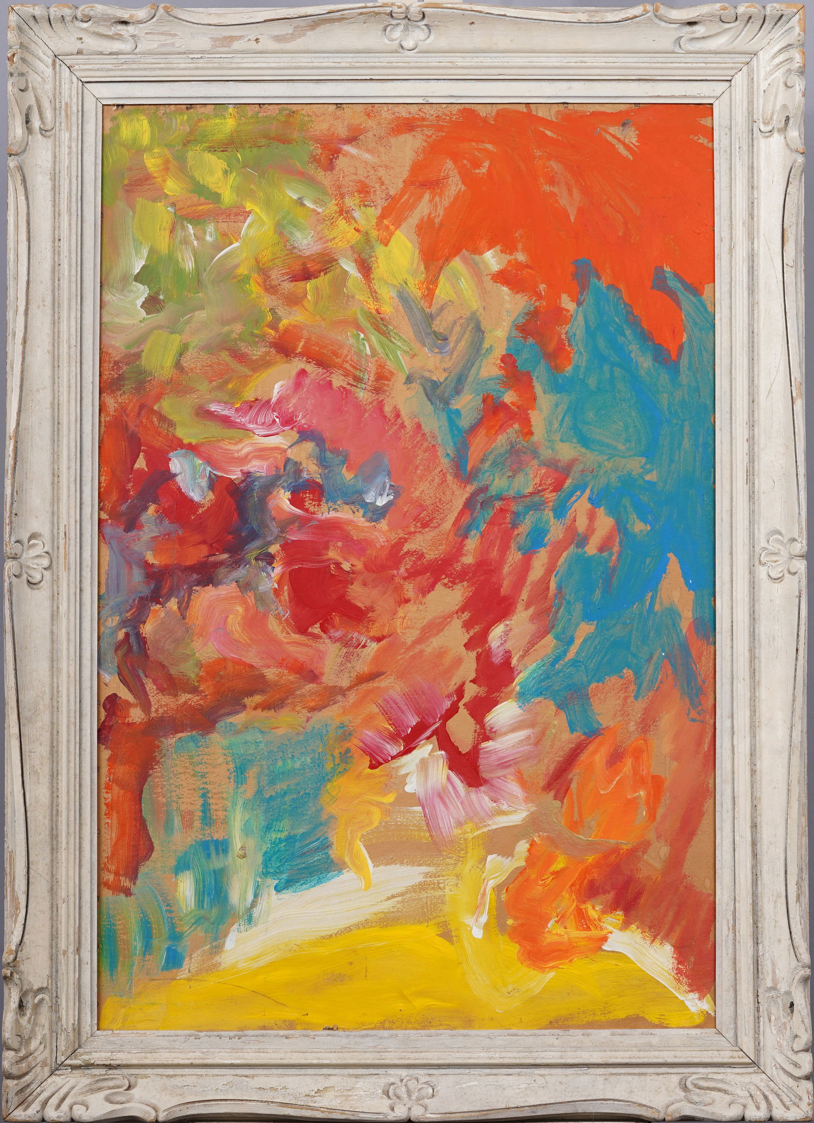 Antique American Abstract Expressionist Framed Modern Art Large Vibrant Original Oil Painting (1 of 5)