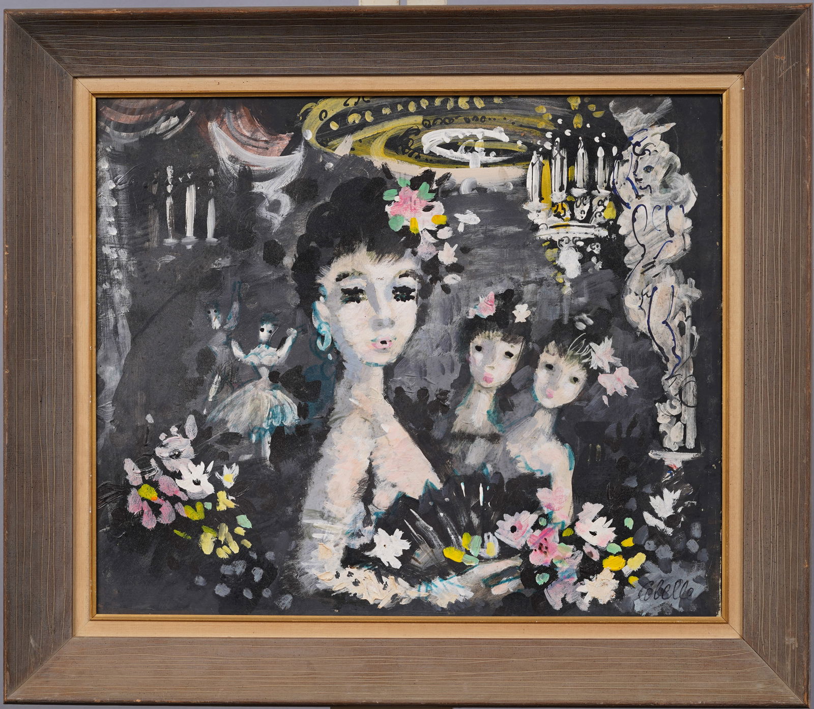 Charles Cobelle (1902-1998) Antique French American Modernist Fancy Ballroom Portrait Paris Painting (1 of 6)