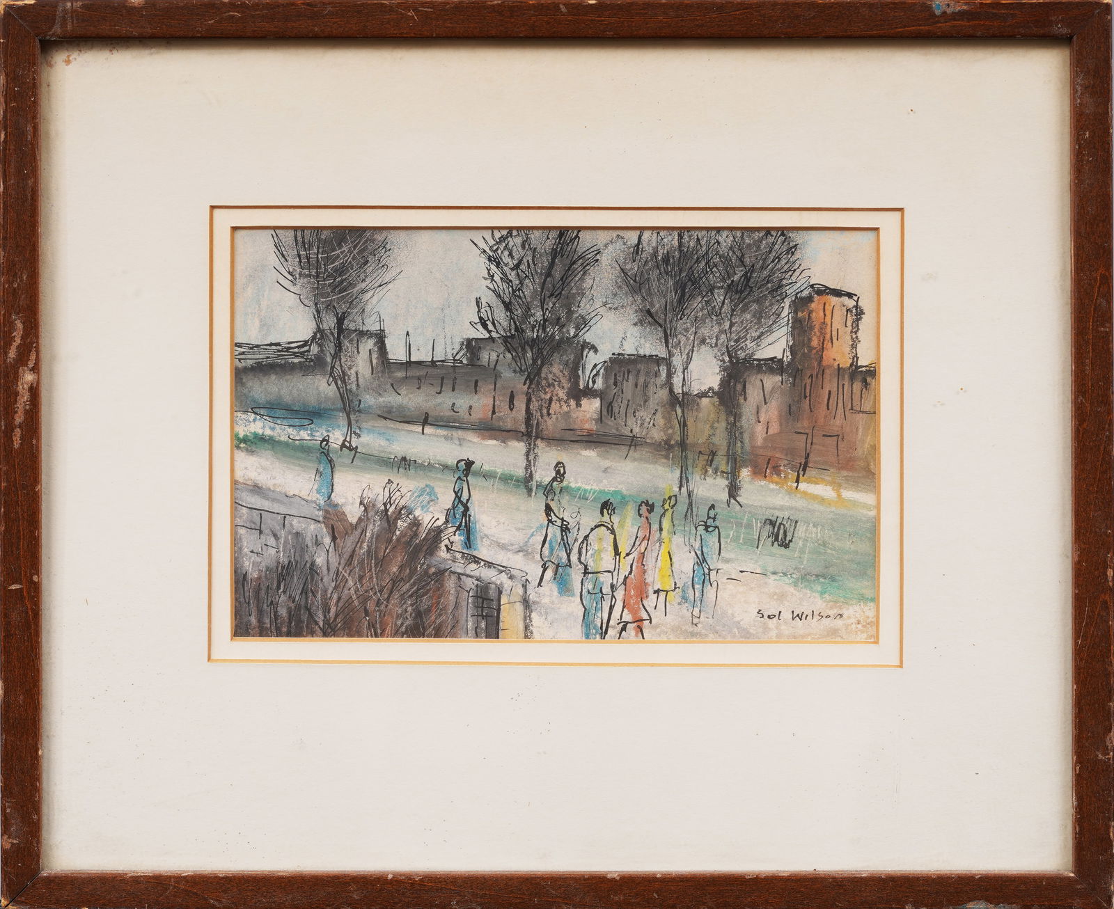 Sol Wilson (1896-1974) Antique American Signed Modernist Landscape Framed Painting (1 of 5)