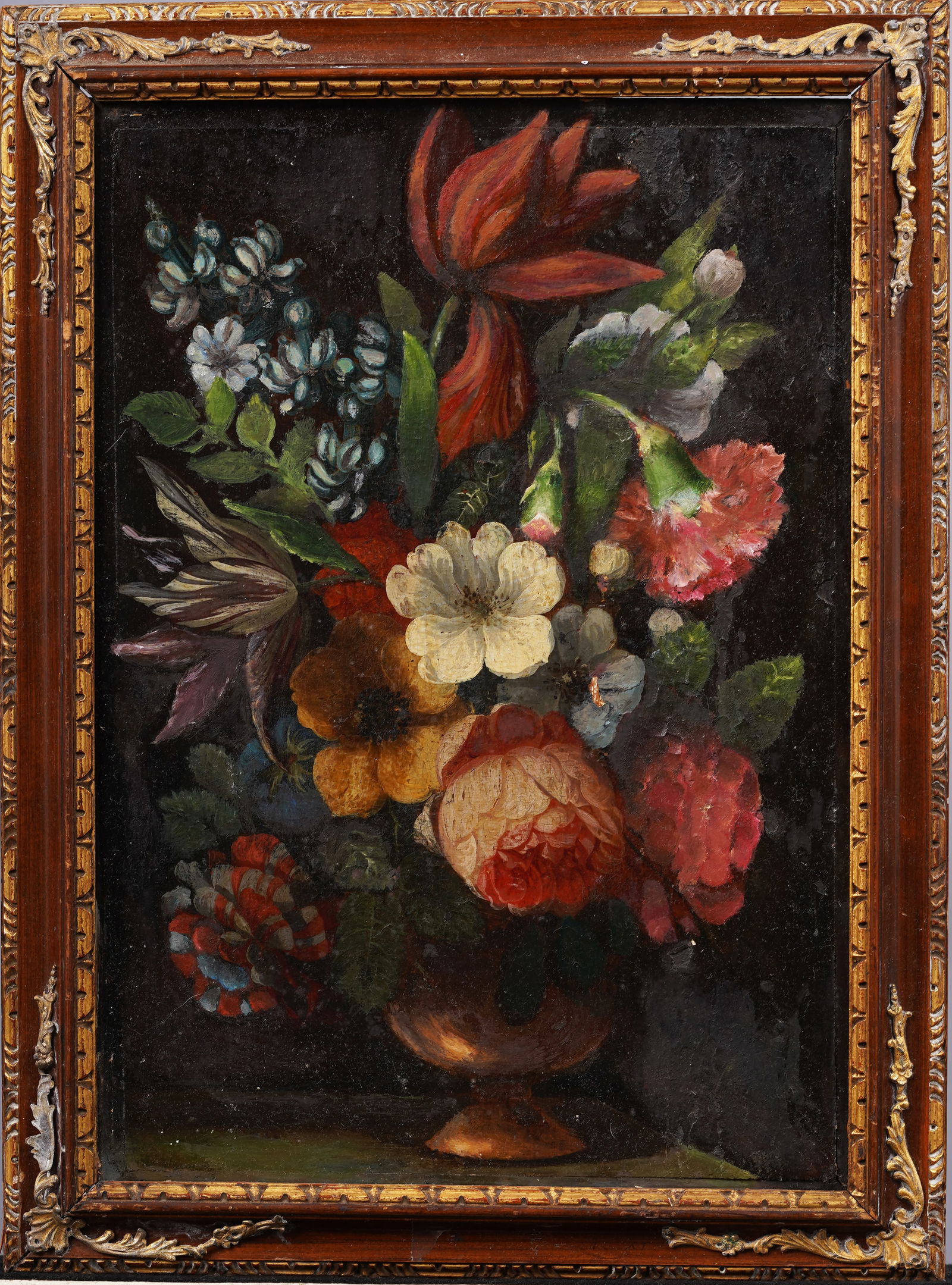 Antique European Old Master Framed Flower Still Life Oil Painting (1 of 4)