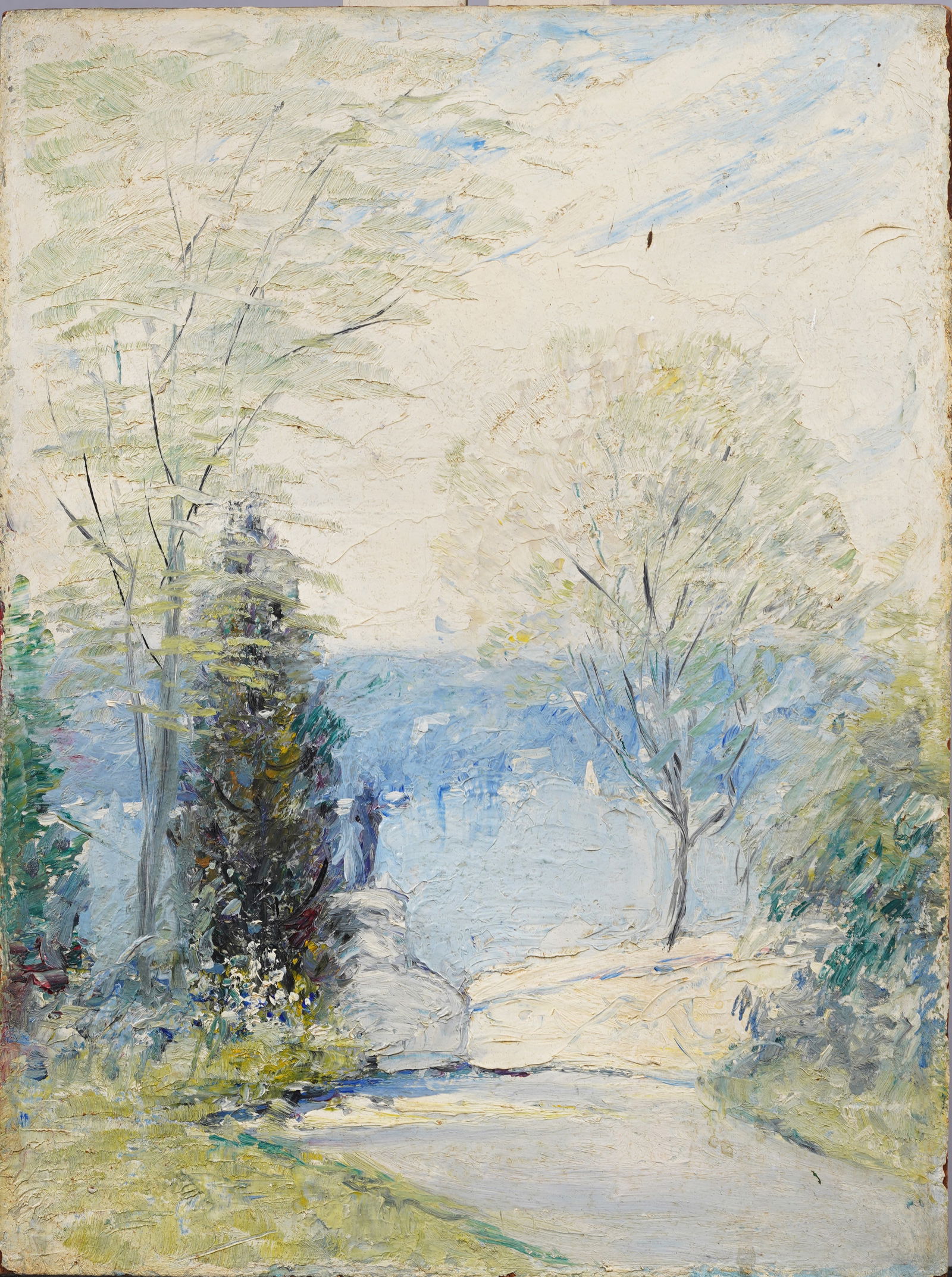 Important New Hope Impressionist River Landscape Thick Impasto Oil Painting (1 of 5)