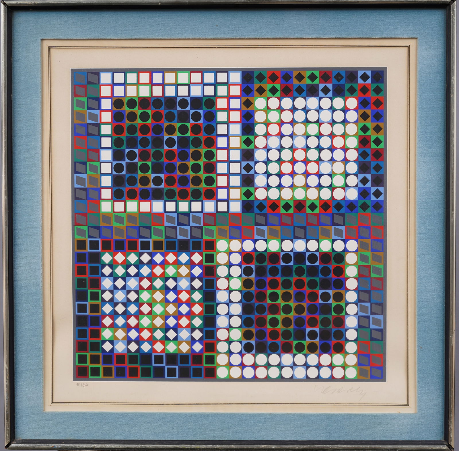 Victor Vasarely (1906 - 1997) Antique French Hungarian Signed Numbered Geometric Abstract Print (1 of 8)