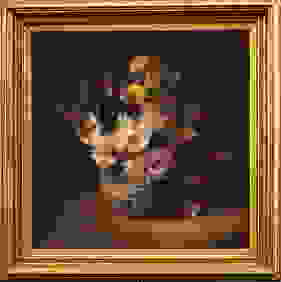 Antique American School Impressionist Flower Still Life Framed 19th Century Original Oil Painting First Image