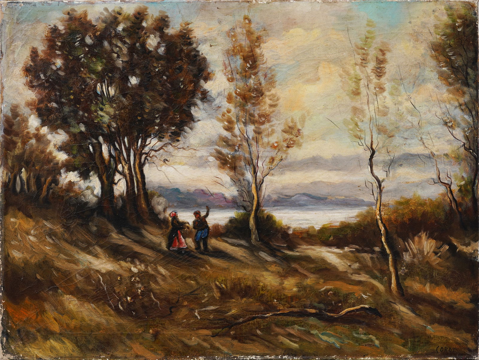 Antique French Barbizon Impressionist School Landscape After Corot (1 of 5)