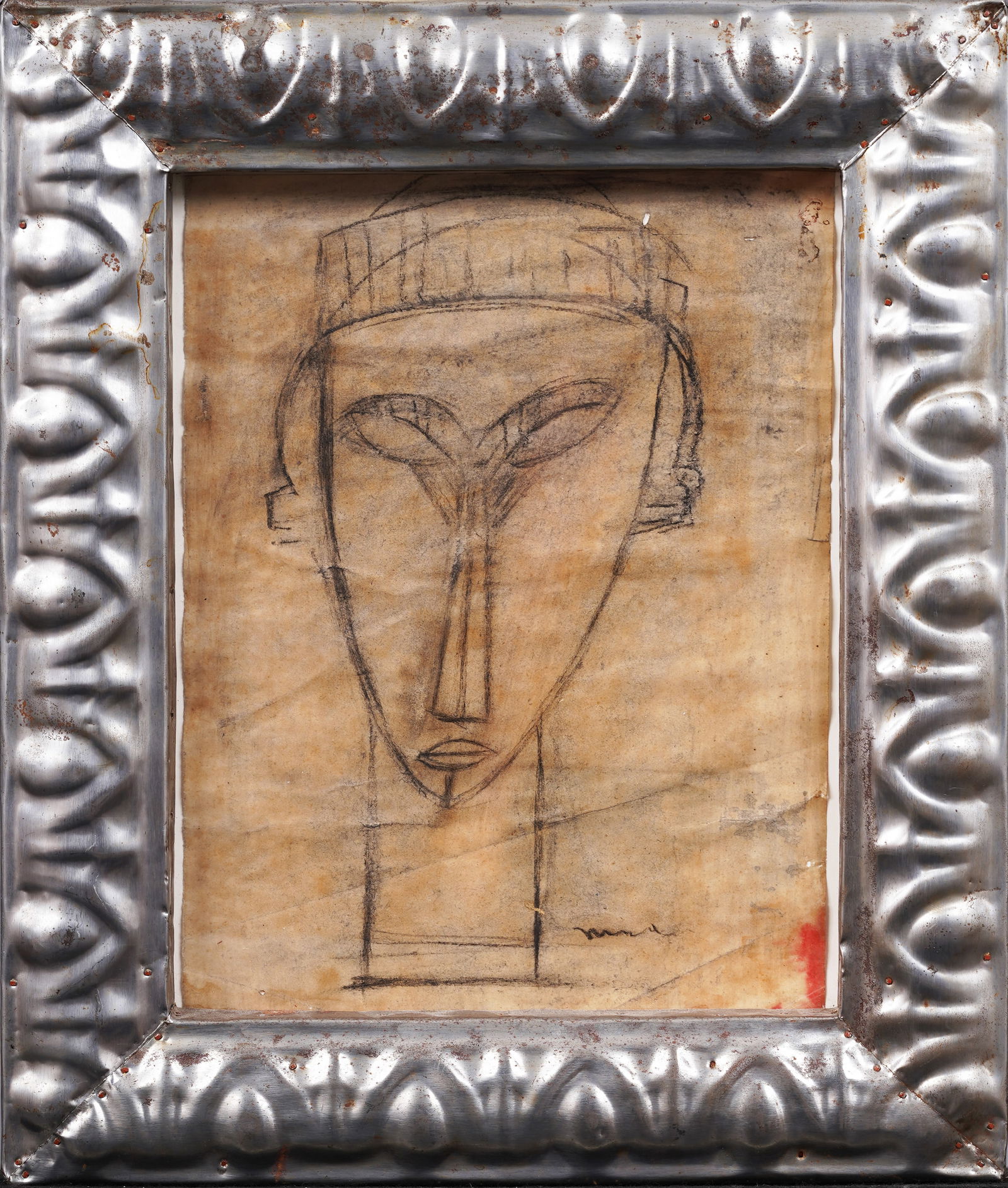Important Monogrammed Italian Futurist Original Framed Pencil Drawing Figurative Work (1 of 5)