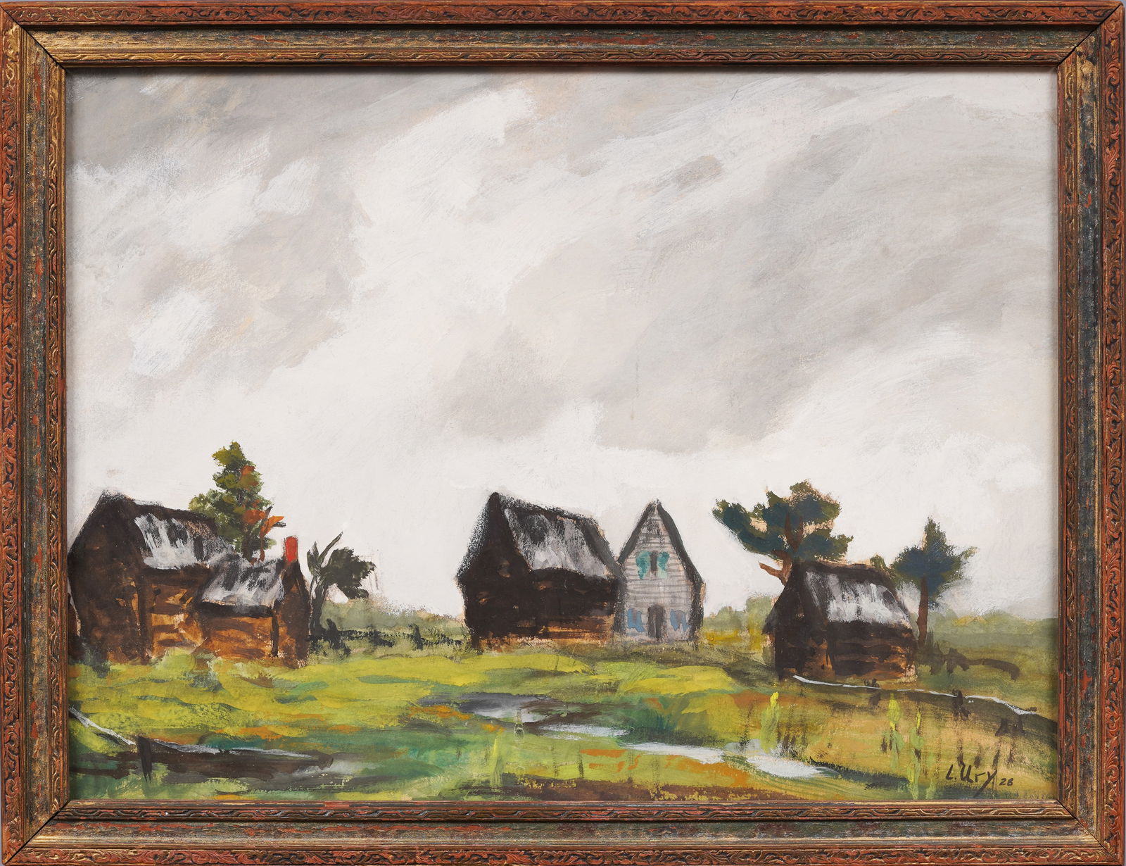 ATTR Lesser Ury (1861 - 1931) Antique German Modernist 1928 Original Landscape Painting (1 of 6)