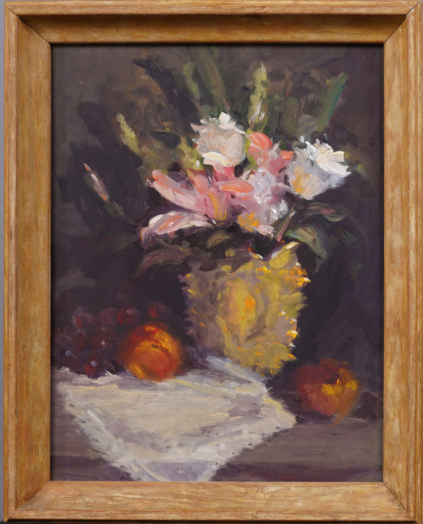 Robert A Waltsak (B.1944) Vintage American Impressionist Flower and Fruit Still Life Oil Painting (1 of 4)