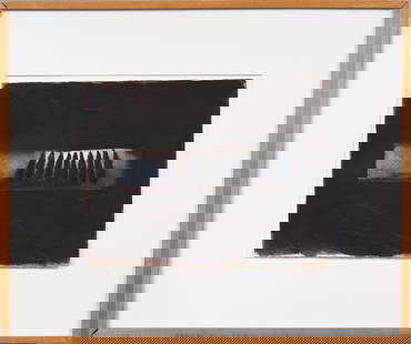 Emil Schumacher (1912 - 1999) Antique German Abstract Expressionist Exhibited Original Painting: Antique German expressionist painting by Emil Schumacher (1912 - 1999). Watercolor on paper. Signed. Framed. Measuring 20 by 24 inches overall and 11 by 15 painting alone. Please see all images for co