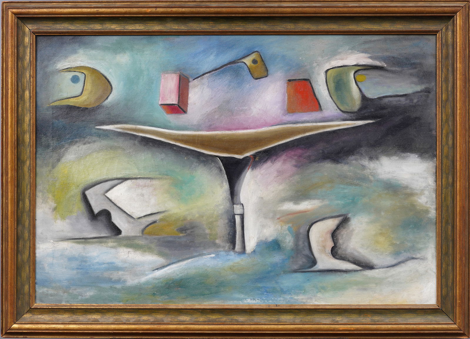 Antique American Art Students League Surreal Abstract Oil Painting ATTR Morris Kantor (1896 - 1974) (1 of 5)