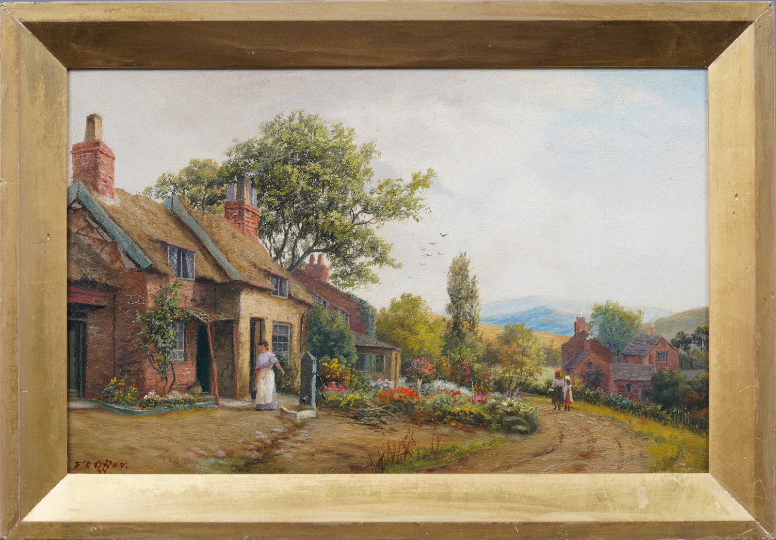 Antique English Impressionist Landscape Signed and Framed Original Oil Painting (1 of 8)