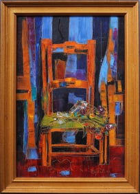 Tony Agostini (1916 - 1990) Vintage French Italian Modernist Abstract Still Life Framed Oil Painting