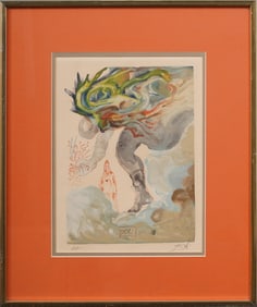 Salvador Dali (1904-1989) Signed Original Framed Surreal Nude Male Etching