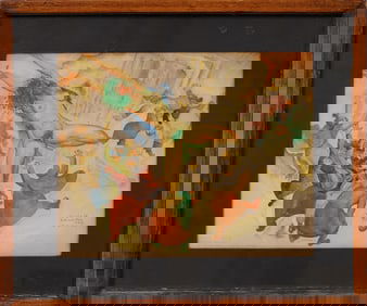 Signed Surreal 1929 Erotic Female Nude Signed Paris School Antique French Original Painting