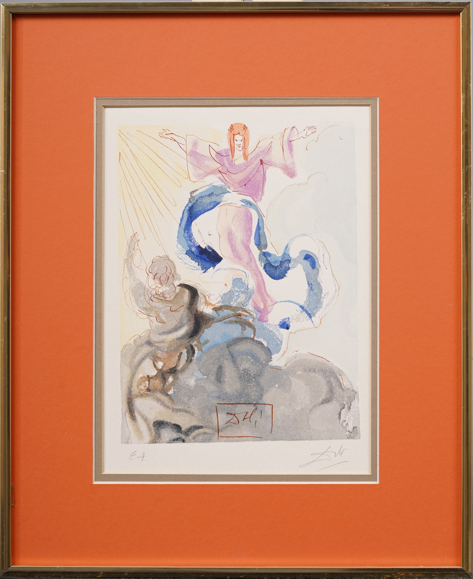 Salvador Dali (1904-1989) Signed Original Framed Surreal Portrait and Abstract Landscape Etching (1 of 7)