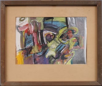 Tom Brady (1950) Signed American Modernist Abstract Expressionist Framed Mid Century Painting