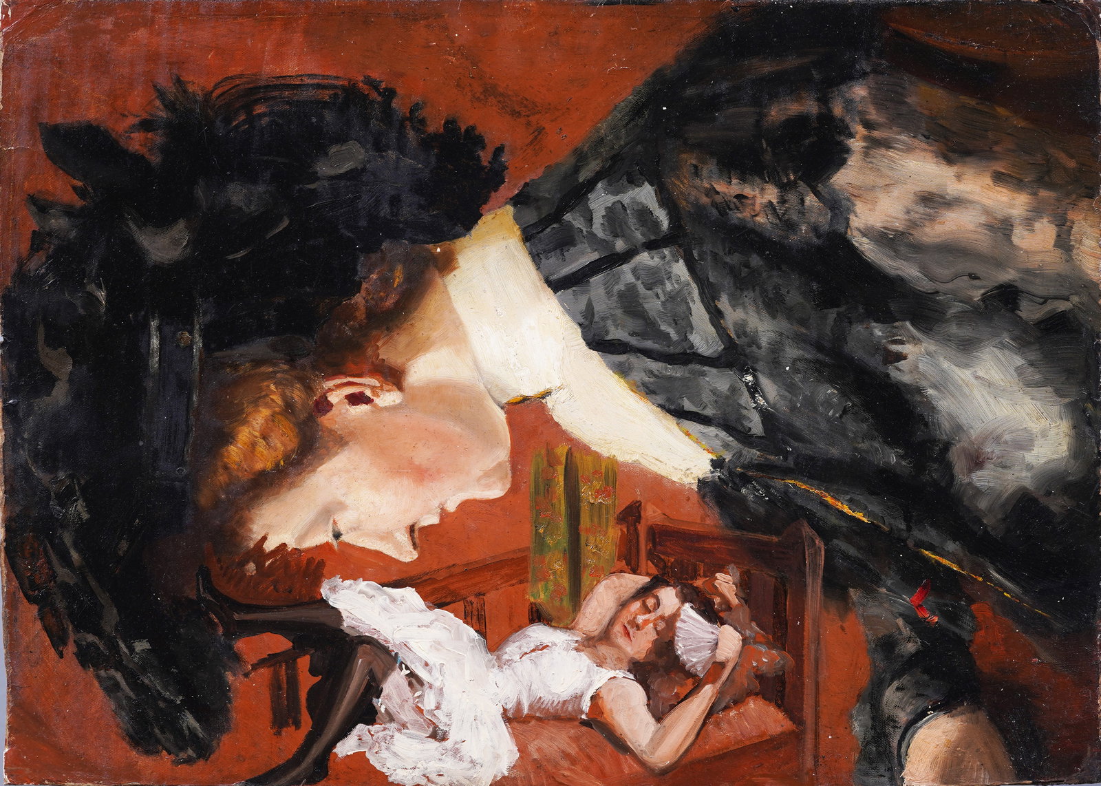 Finely Painted 19th Century Paris School French Impressionist Woman Portrait Studio Oil Painting (1 of 5)