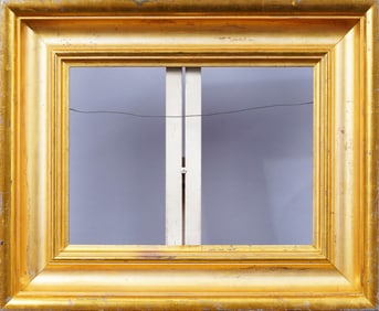 Large Antique Lemon Gilt Gold Leaf American Wide Oil Painting Frame