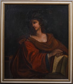 Large Early 1800's American School Important Portrait Framed Original Oil Painting