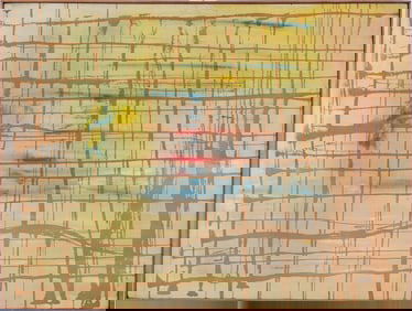 Large Finely Painted and Powerful Vintage Mid Century Modern Abstract Expressionist Oil Painting