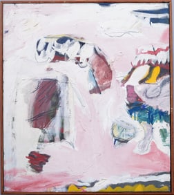 Vintage American Abstract Expressionist 1964 Modernist Framed New York School Original Oil Painting