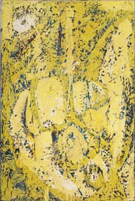Misha Reznikoff (1905-1971) Antique Ukrainian American Abstract Expressionist Thick Impasto Painting