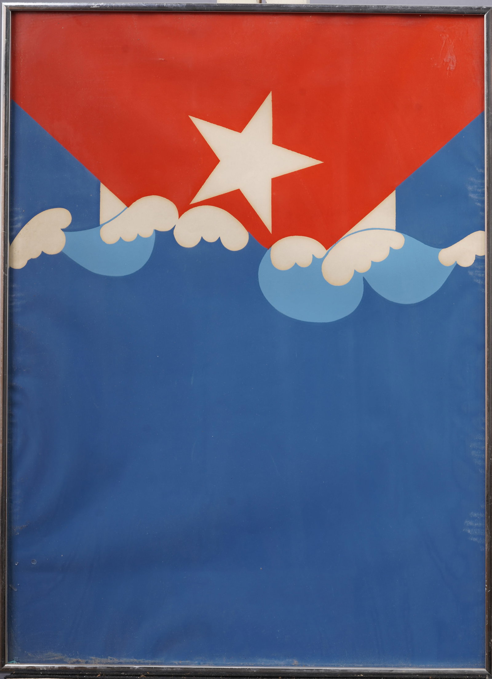 Rare Cuban Latin American Antique Pop Art Modernist Abstract  Flag Painting (1 of 5)