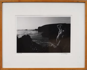 Lucien Clergue (1934 - 2014) Nude Woman Beach Photograph Nicely Framed French Modern Paris School