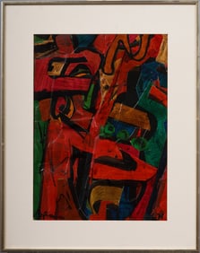 Harry Bouras (1932-1990) American School Signed Abstract Expressionist Framed Original Oil Painting