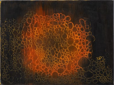 Important Signed Mystery Artist Mid Century Modern Powerful Abstract Expressionist Oil Painting