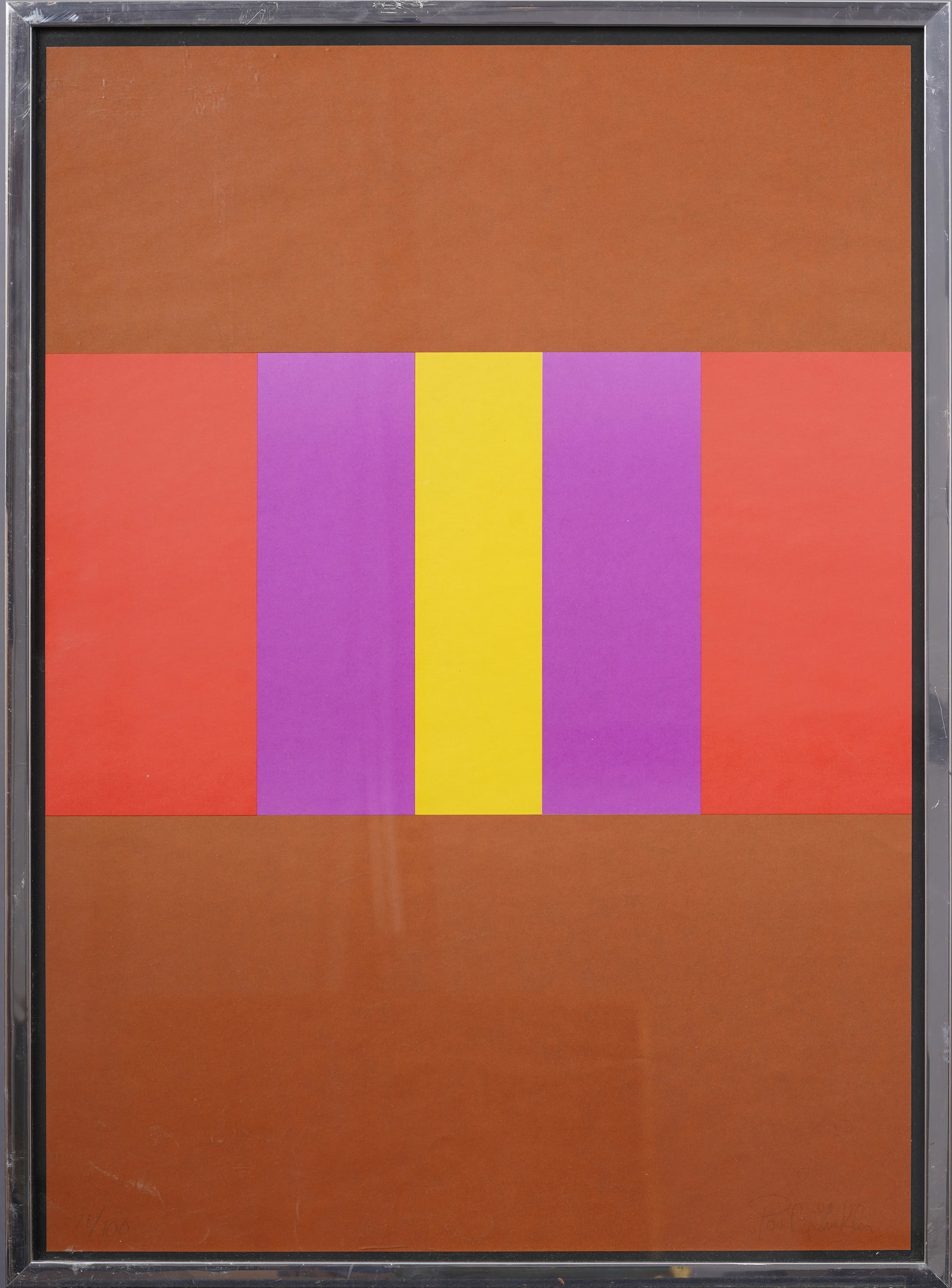 Vintage Framed Abstract Geometric Color Field Silkscreen Print (1 of 5)