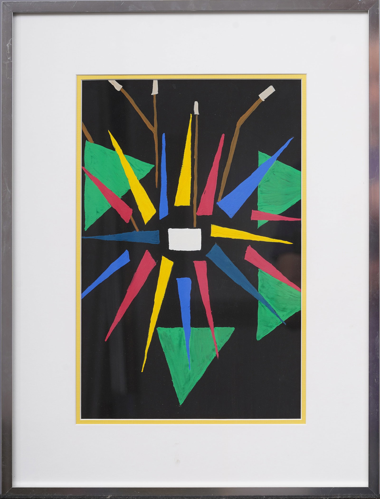 Antique American School Geometric Abstract Framed Original Constructivist Painting (1 of 5)