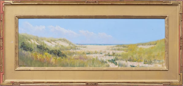John Howard Vintage American Impressionist Coastal Giltwood Framed Seascape Oil Painting