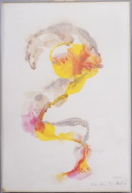 Signed 1971 Vintage American Female Surrealist Flower Still Life Painting