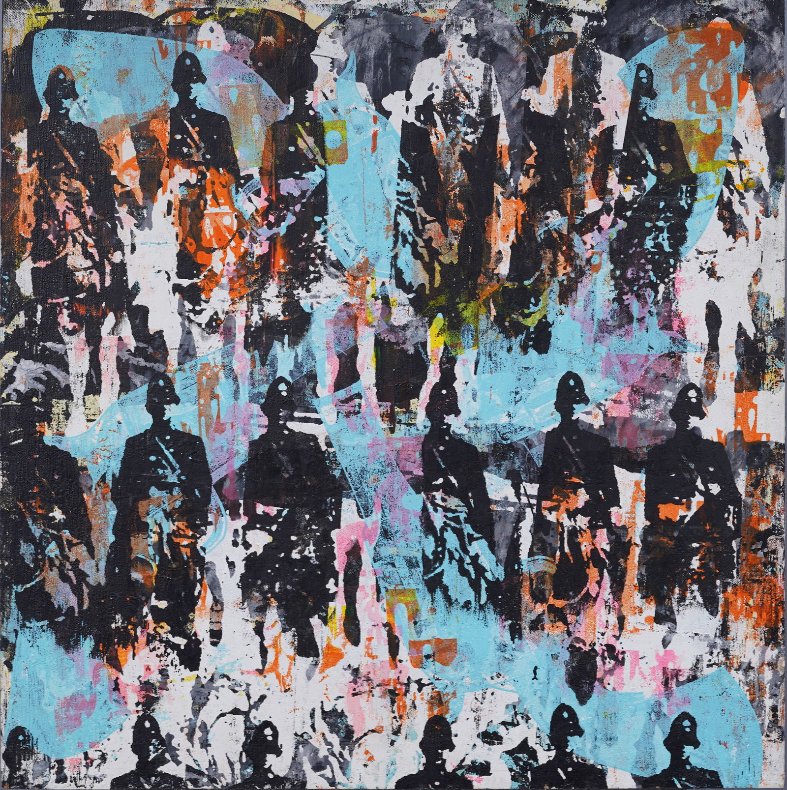 Contemporary American Modernist Abstract Collage Signed Original Oil Painting (1 of 5)