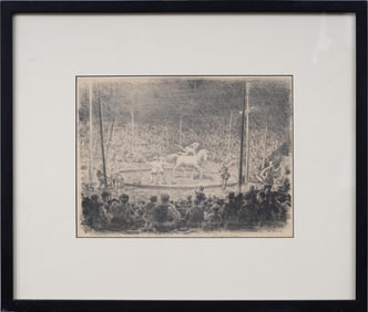 William Wolfson (1894 - 1966) Antique American Signed Original Lithograph "The Circus"