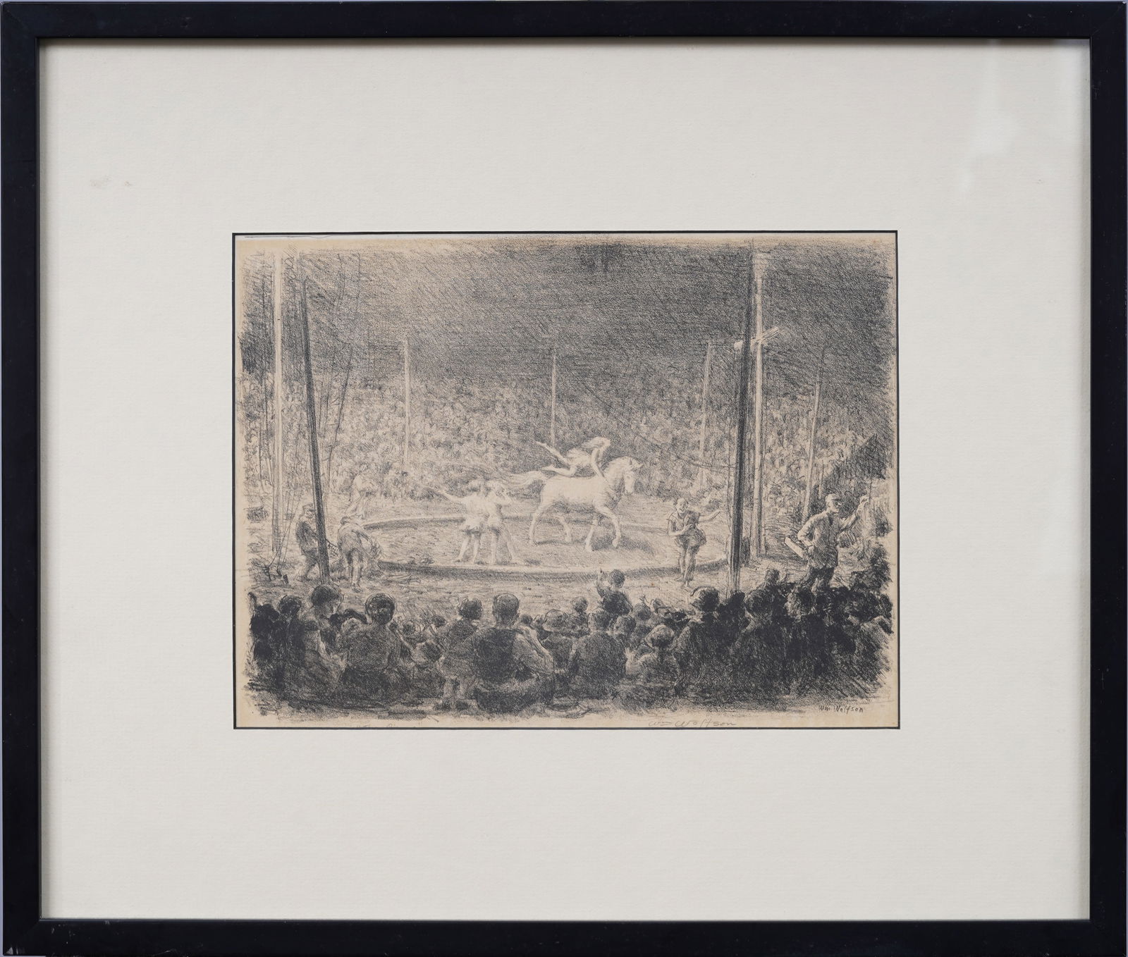 William Wolfson (1894 - 1966) Antique American Signed Original Lithograph "The Circus" (1 of 8)