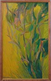 Clare Romano (1922-2017) Important Antique American Modernist Abstract Naturescape Oil Painting