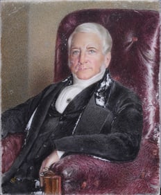 19th Century American Miniature Dapper Male Portrait Original Painting