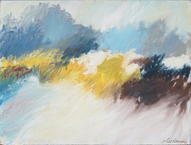 Clare Romano (1922-2017) Important Antique American Modernist Abstract Naturescape Oil Painting