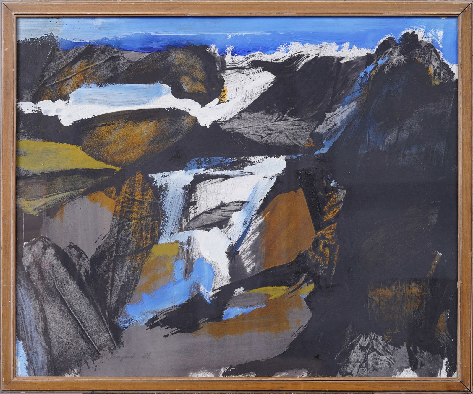 Signed Vintage Monhegan Maine Modernist School Coastal Abstract Landscape Framed Painting (1 of 7)