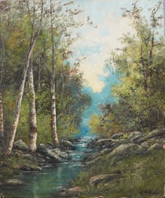 Alphonso Herman Broad (1851-1930) Antique American California Exhibited Landscape Oil Painting