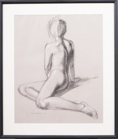 Don Seegmiller (Born 1955) Signed Tasteful Female Nude Original Framed Utah Artist Drawing