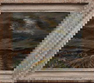 Suzanne Martyl (1917-2013) Important Mid West Regionalist WPA Modern Landscape Oil Painting